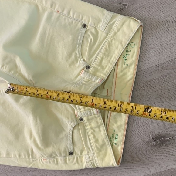 Lilly Pulitzer yellow capri denim casual summer size 0 - Picture 11 of 13